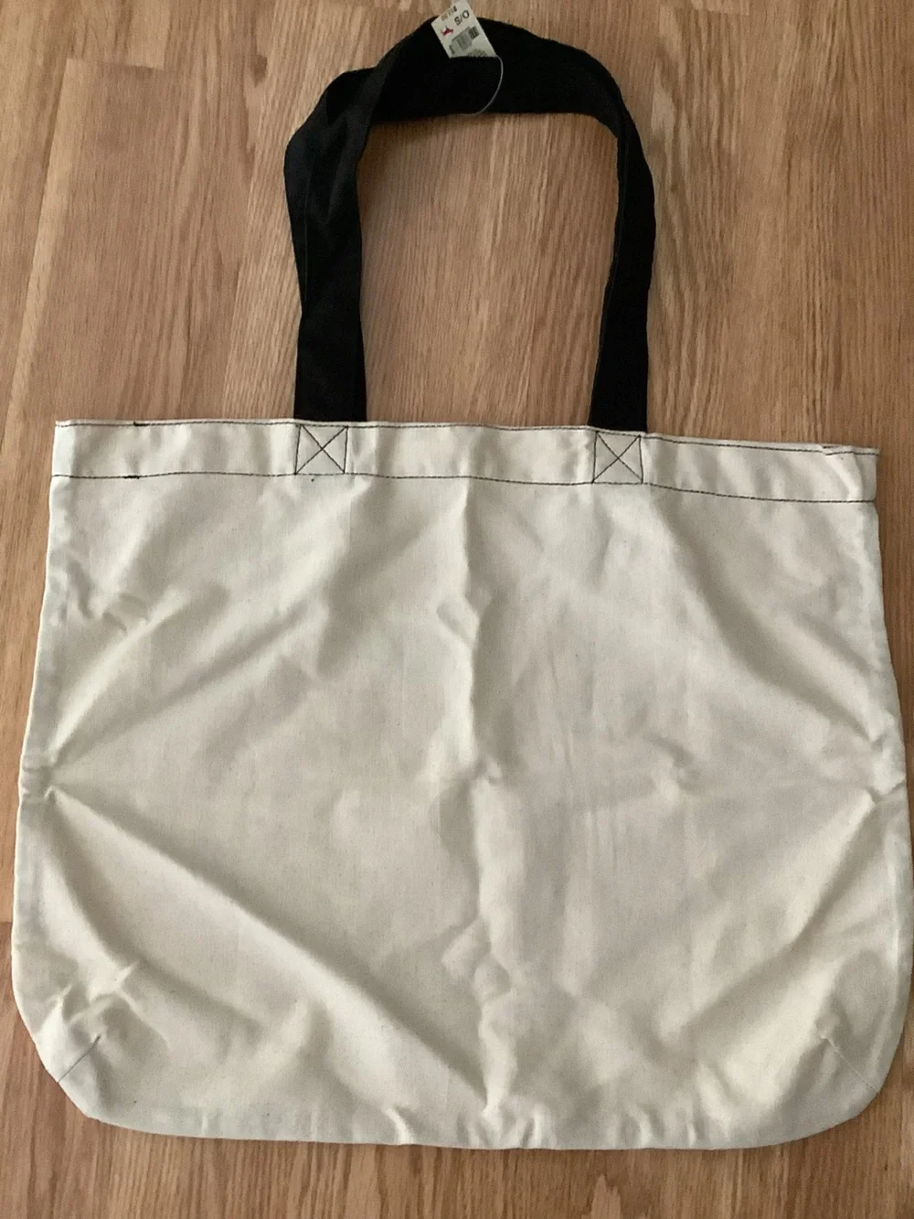 Victoria's Secret Canvas Tote in White and Black with LOVE PINK Print
